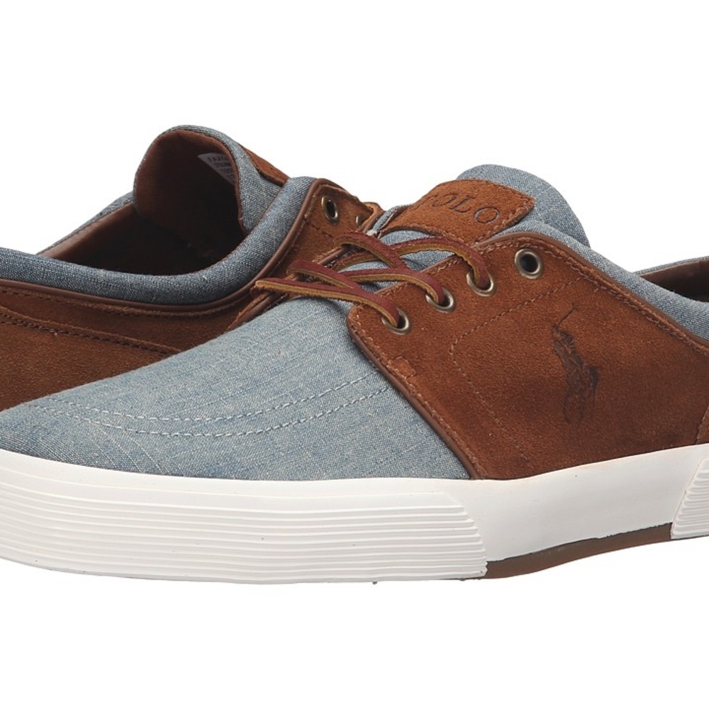 Polo Ralph Lauren Faxon Low Chambray Sport Suede Sneakers